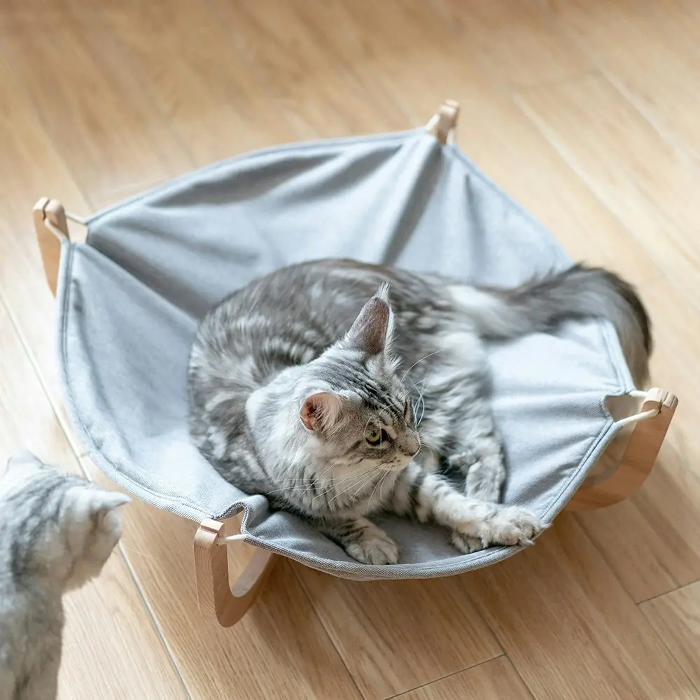 Pidan Elevated Pet Cat/Dog 72cm Sleeping Hanging Bed Cozy Hammock w/ Stand Grey