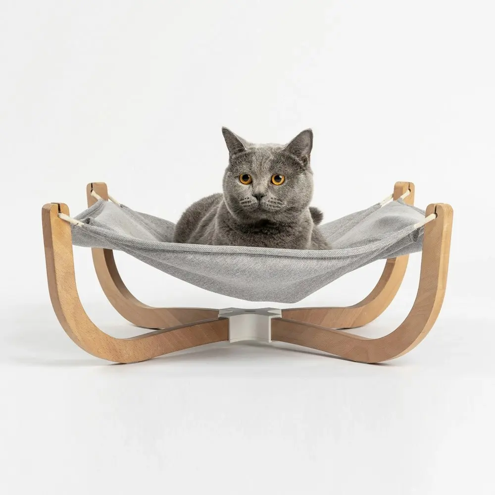 Pidan Elevated Pet Cat/Dog 72cm Sleeping Hanging Bed Cozy Hammock w/ Stand Grey