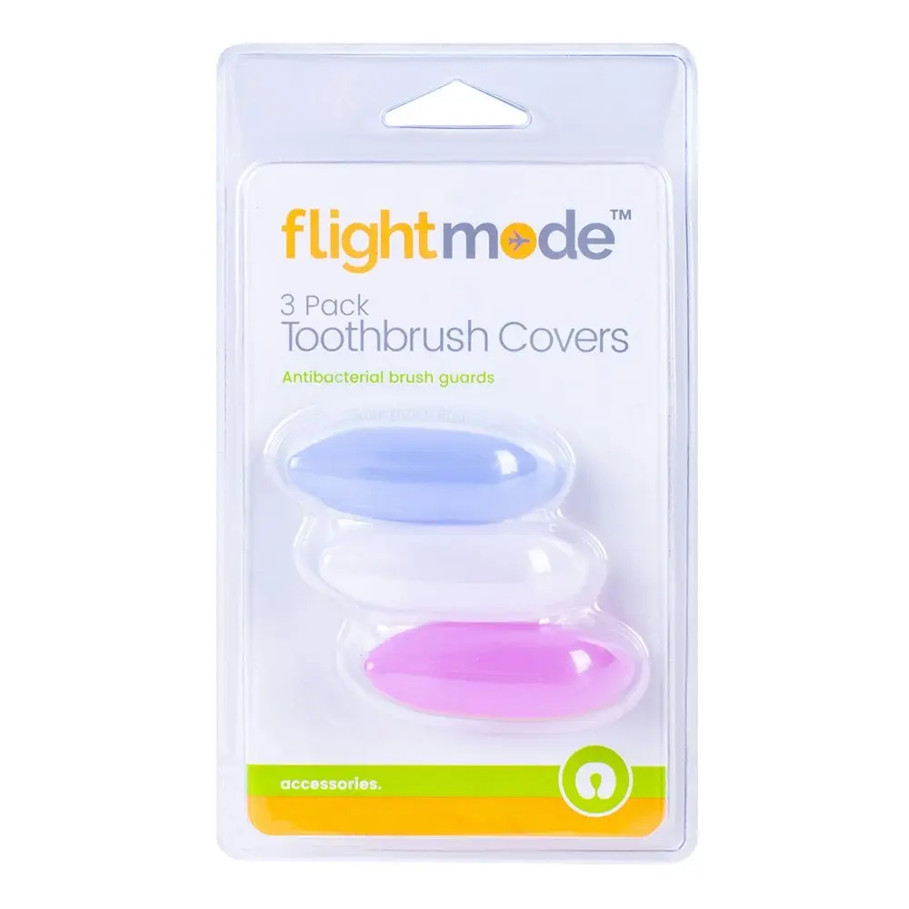 9x Flightmode Silicone 22x62mm Travel Standard Toothbrush Covers Assorted