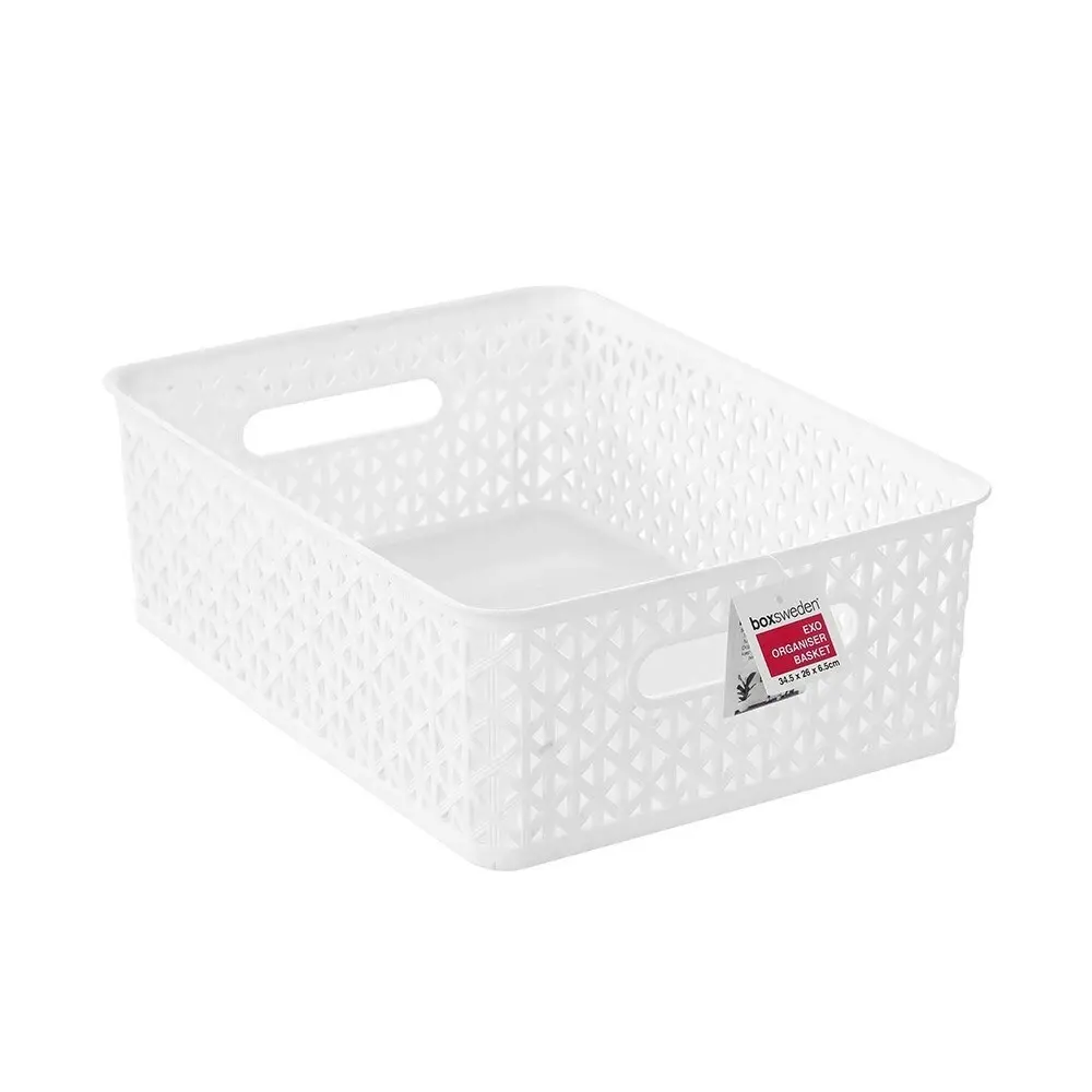 3x Boxsweden Exo 34.5x12cm Organiser Basket Rectangle Storage w/ Handles Asstd