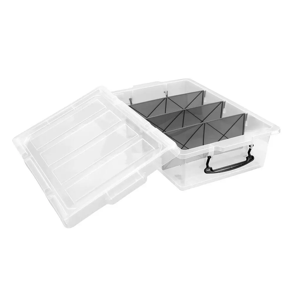 2x Boxsweden 57x38cm/25L 4 Section Compartment Storer Home/Office Tub Organiser