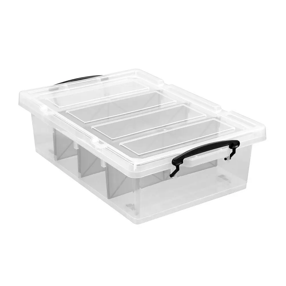 2x Boxsweden 57x38cm/25L 4 Section Compartment Storer Home/Office Tub Organiser