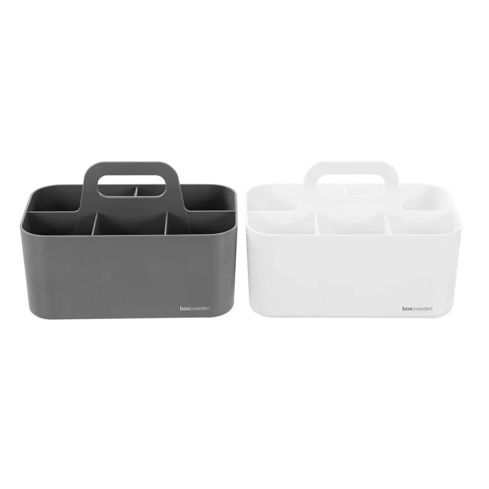 2x Boxsweden Caddo 5-Sec 25cm Stackable Storage Organiser w/ Carry Handle Asst