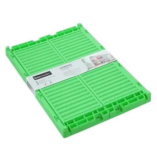 3x Boxsweden 43x29cm Foldaway Crate Organiser Home Storage Container Assorted