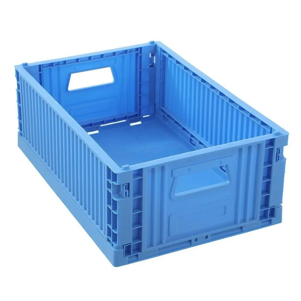 3x Boxsweden 43x29cm Foldaway Crate Organiser Home Storage Container Assorted