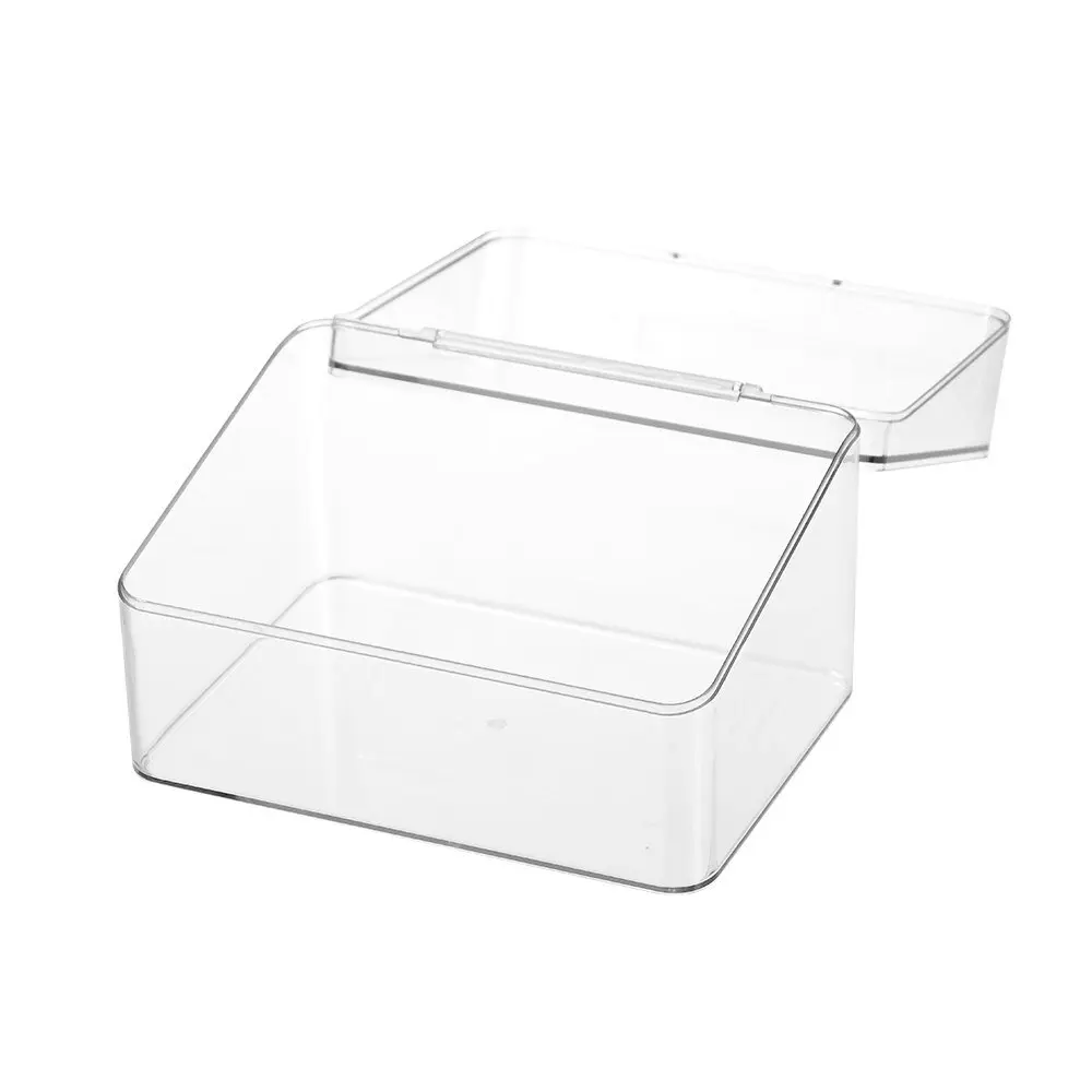 3x Boxsweden 20cm Crystal Cosmetics Box Organiser Storage Bin w/ Flip Lid Clear