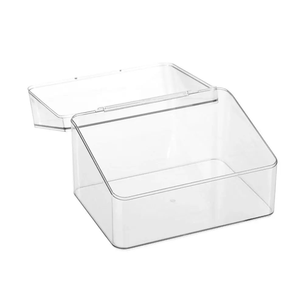 3x Boxsweden 20cm Crystal Cosmetics Box Organiser Storage Bin w/ Flip Lid Clear