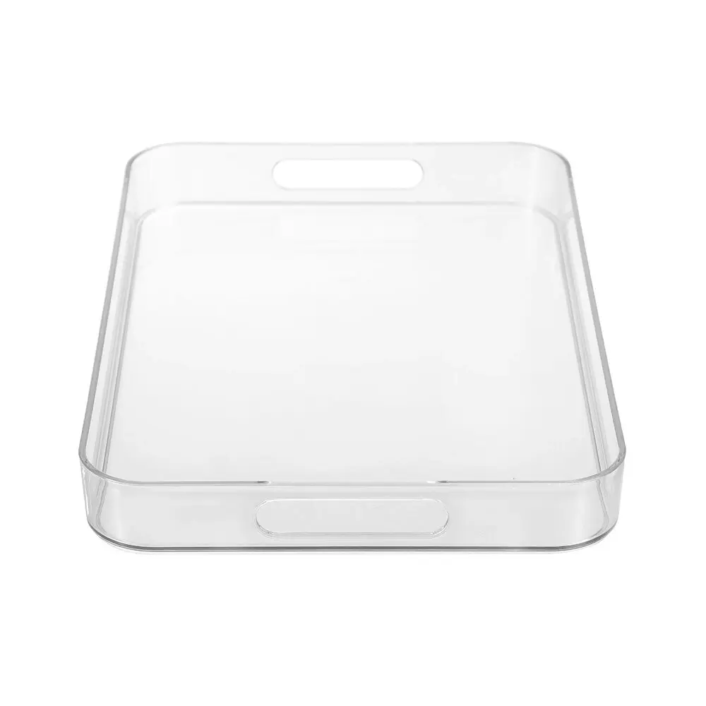 3x Boxsweden 43cm Crystal Serving Tray Storage Container Pantry Organiser Clear