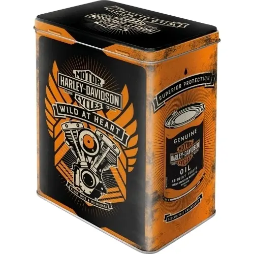 Nostalgic Art 20cm/3L Tin Box Metal Storage Harley Davidson Wild at Heart Large