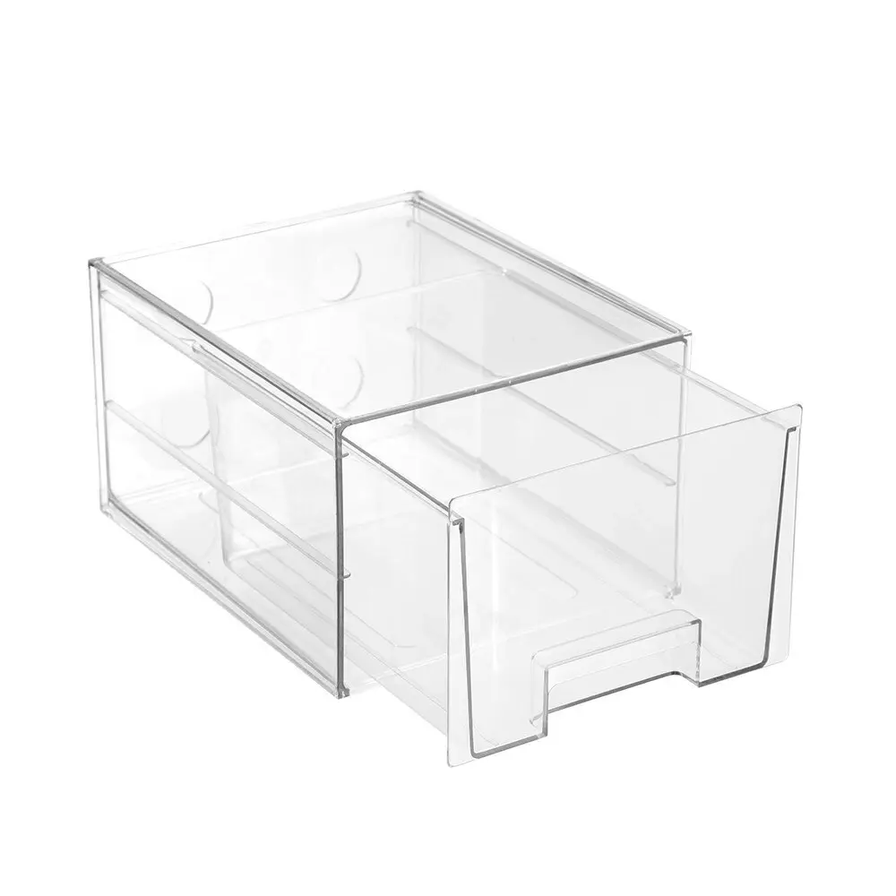 Boxsweden Crystal 27x16cm Stackable Deep Drawer Storage Home Organiser Clear