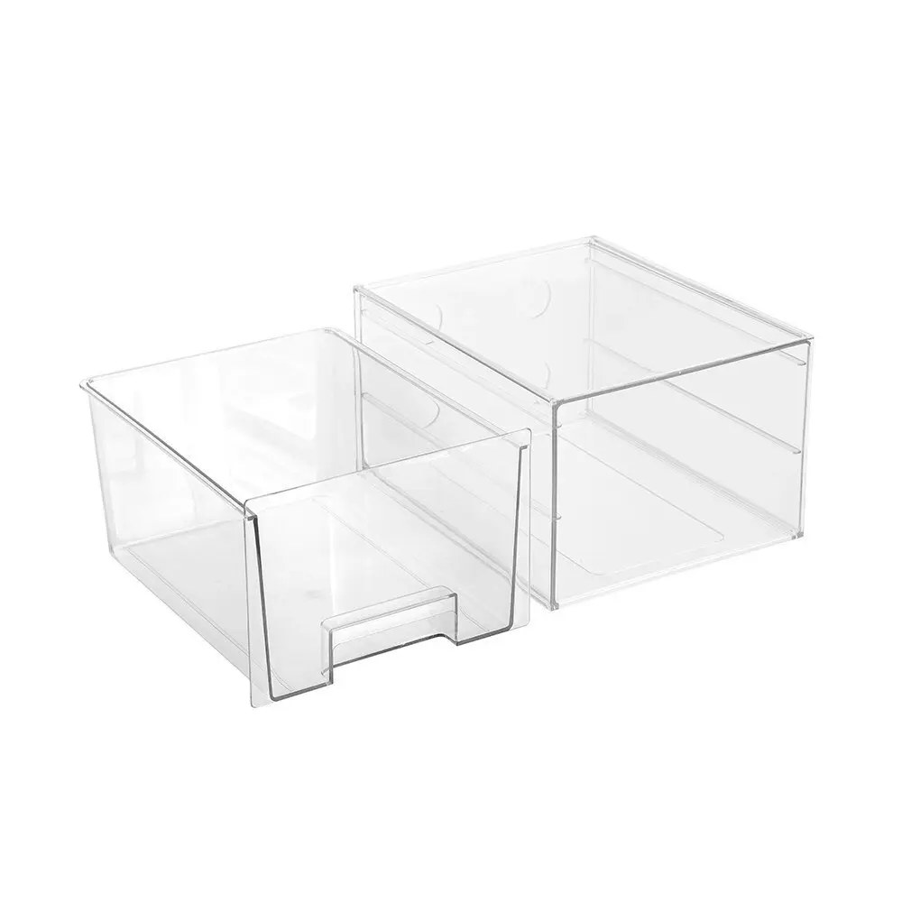 Boxsweden Crystal 27x16cm Stackable Deep Drawer Storage Home Organiser Clear