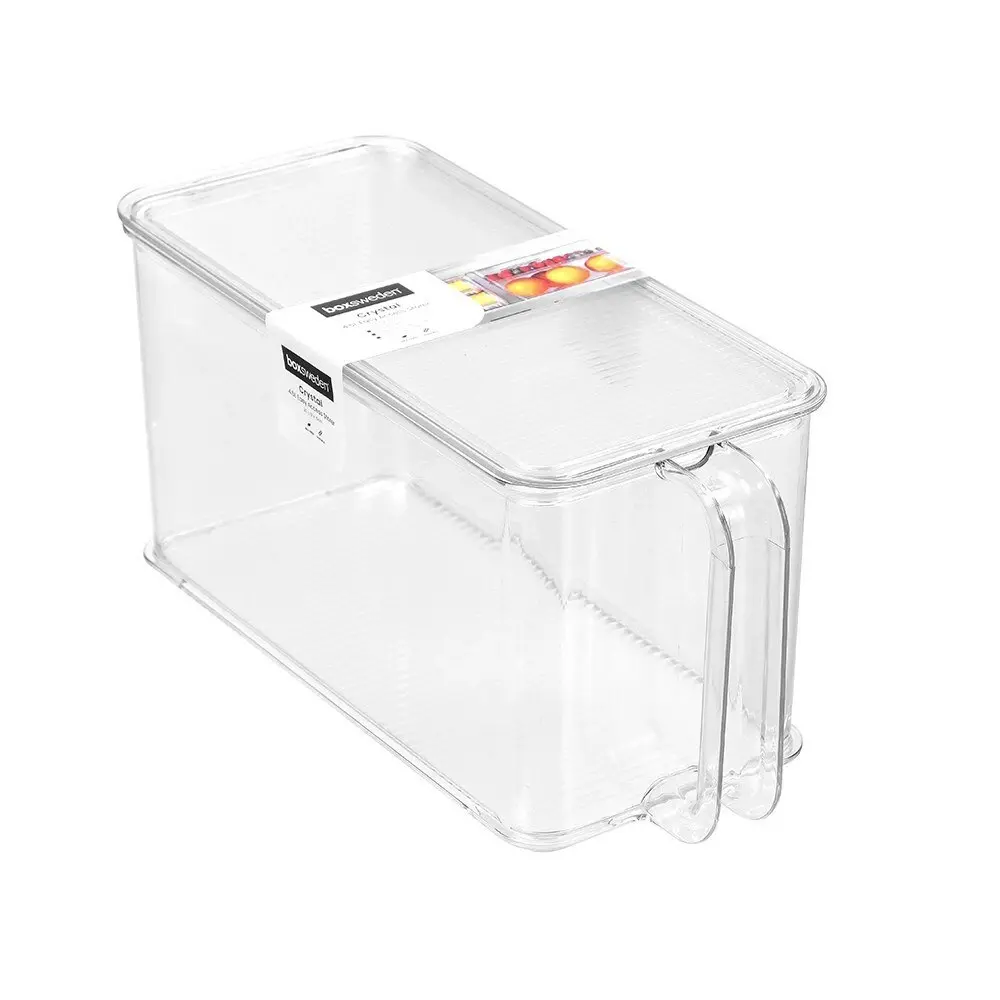 2x Boxsweden Crystal Easy Access Storer w/Lid 4.5L Stackable Storage Organiser