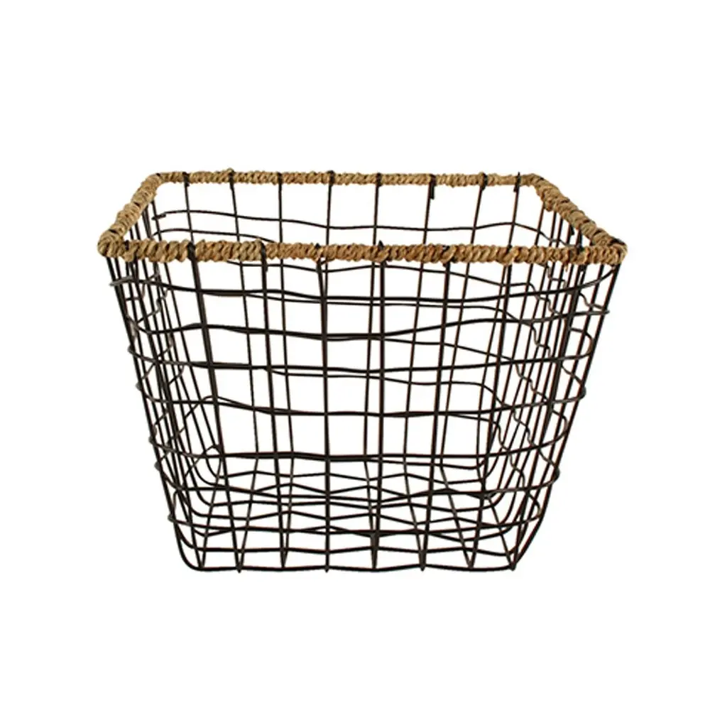 Maine & Crawford Brantly 25cm Metal Storage Basket Home/Room Organiser Black