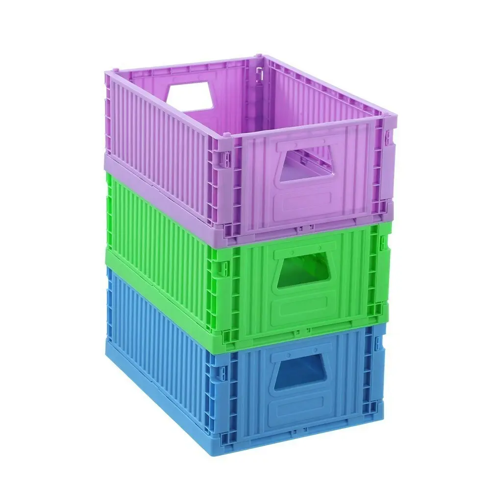 6 x Boxsweden 29x21cm Foldaway Crate Organiser Home Storage Container Assorted