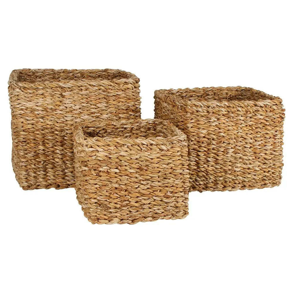 Maine & Crawford Scarborough 18/22/26cm Seagrass Basket Organiser Square Natural