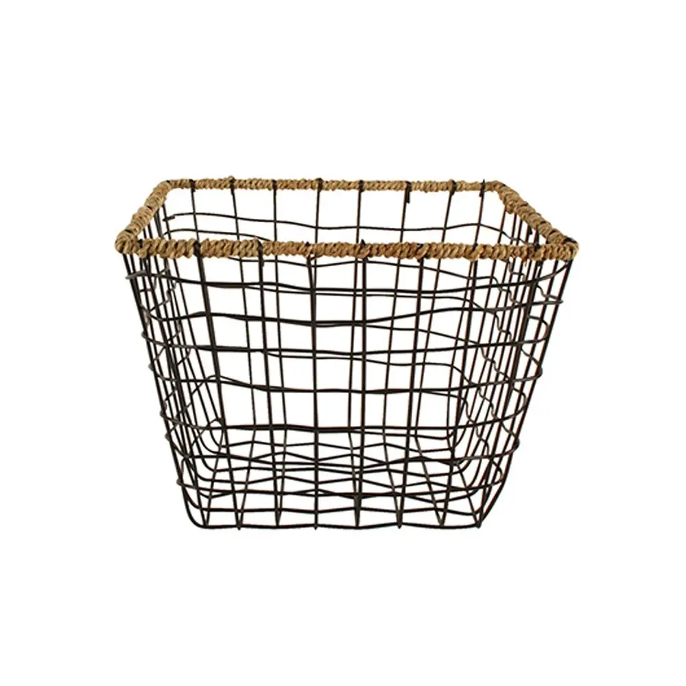 Maine & Crawford Brantly 28cm Metal Storage Basket Home/Room Organiser Black