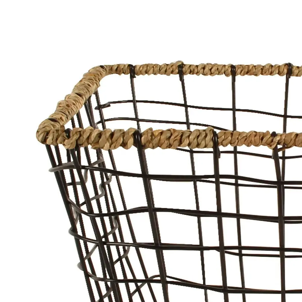 Maine & Crawford Brantly 40cm Metal Storage Basket Home/Room Organiser Black