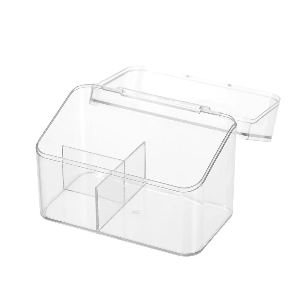 4x Boxsweden 14cm Crystal Cosmetics Box w/ Flip Lid Organiser Storage Bin Clear