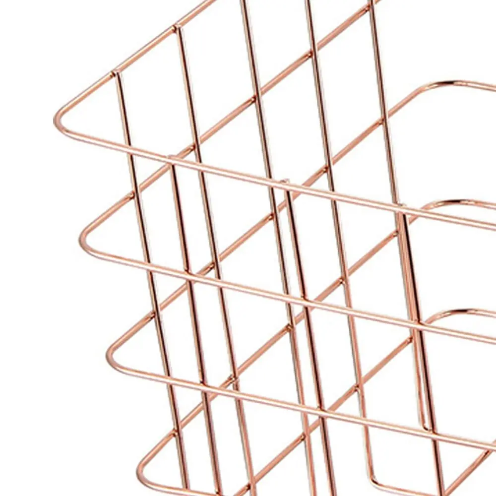 Maine & Crawford Milton 38cm Wire Metal Basket Storage Organiser Large Copper