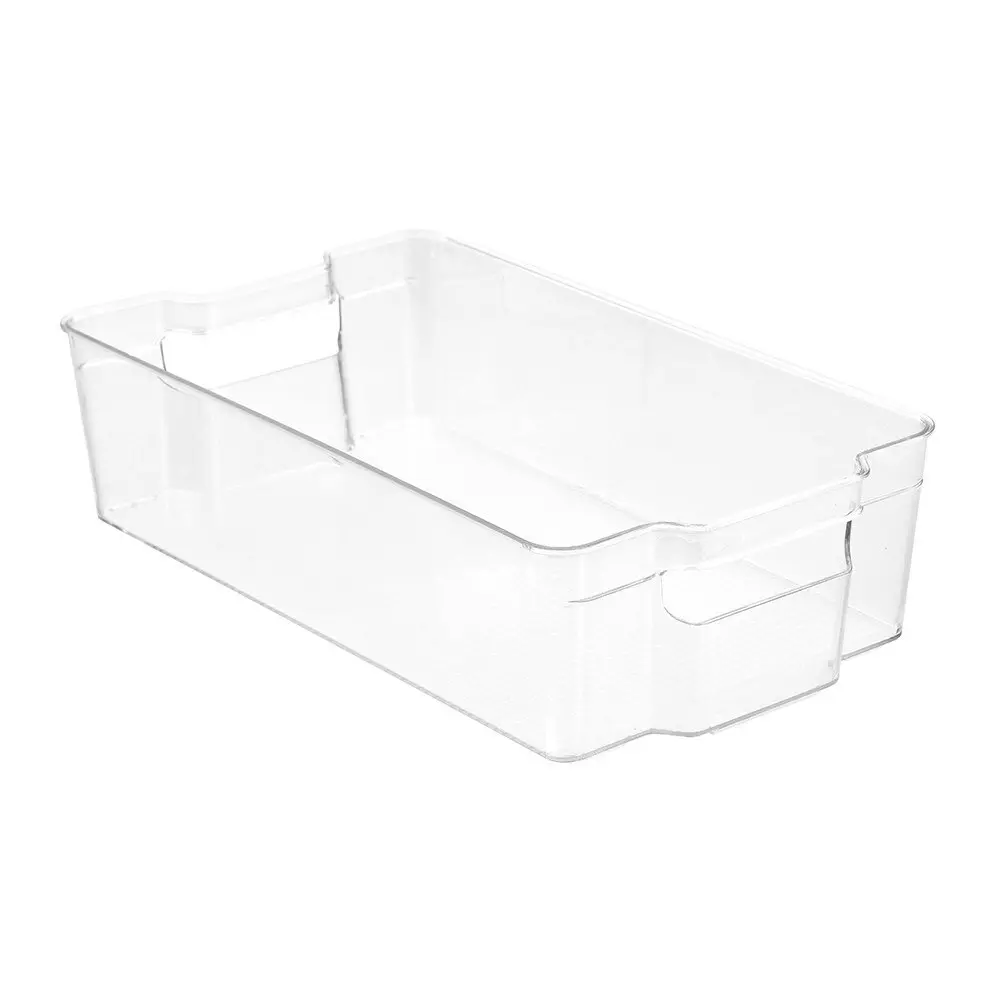 3x Boxsweden Crystal 37cm Stackable Basket Container Fridge/Pantry Organiser