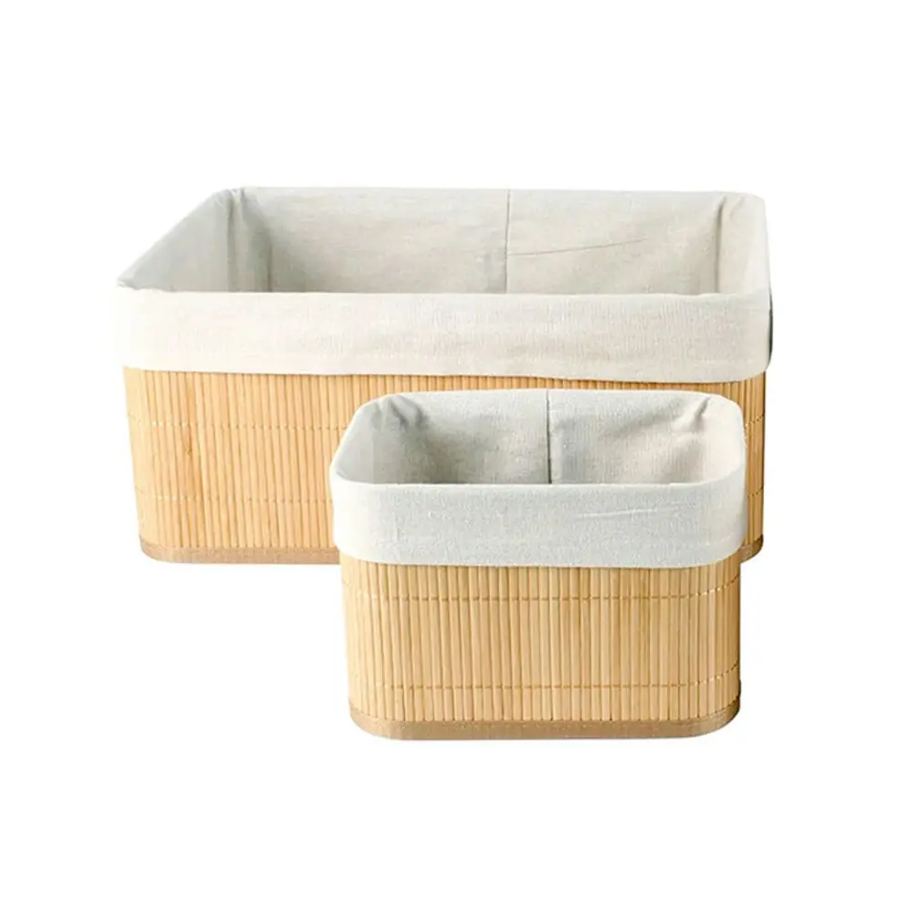 4pc Maine & Crawford Kalib 20/25/40cm Storage Basket Set Bamboo w/Lining Natural