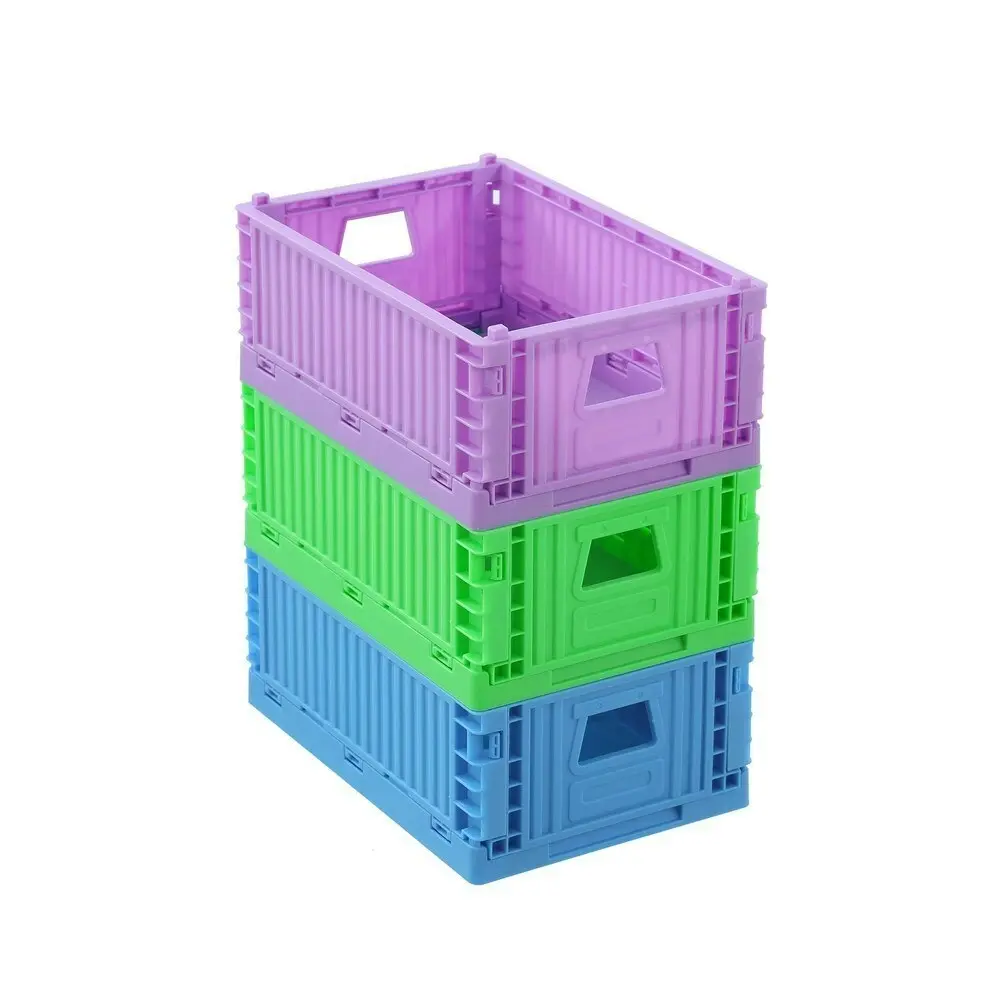 6 x Boxsweden 21x14cm Foldaway Crate Organiser Home Storage Container Assorted