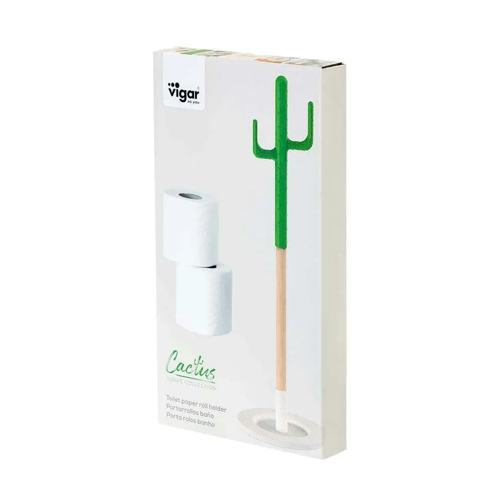 Vigar Cactus Four Toilet/Bathroom Tissue Paper Roll Holder Organiser Home Decor