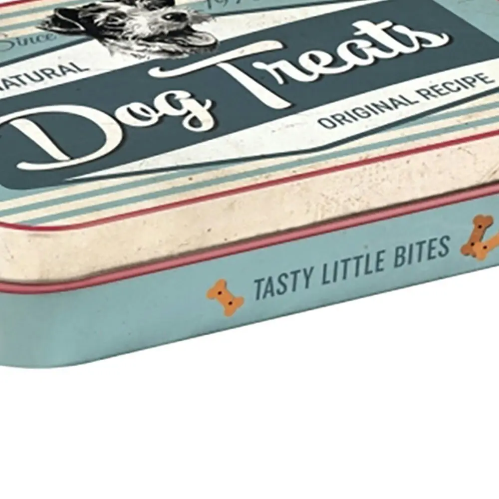 Nostalgic Art Pet/Dog Treats Storage Metal Tin Box Dog Treats Blue 9.5x6x2cm