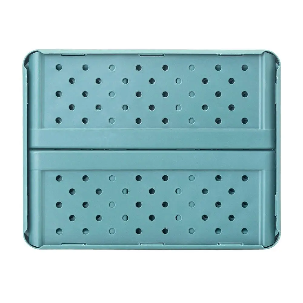 Vigar Compact 3.3L Plastic Foldable Crate Home Basket Storage Tray Stone Blue