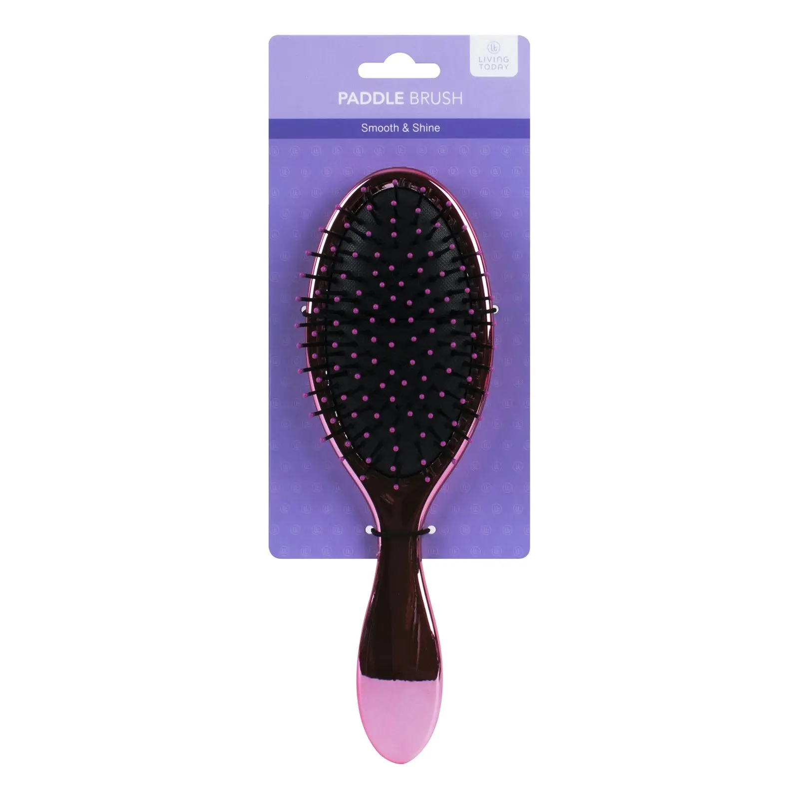 2x Living Today TPR Bristles Anti-Static Oval Paddle Brush Hair Grooming PNK