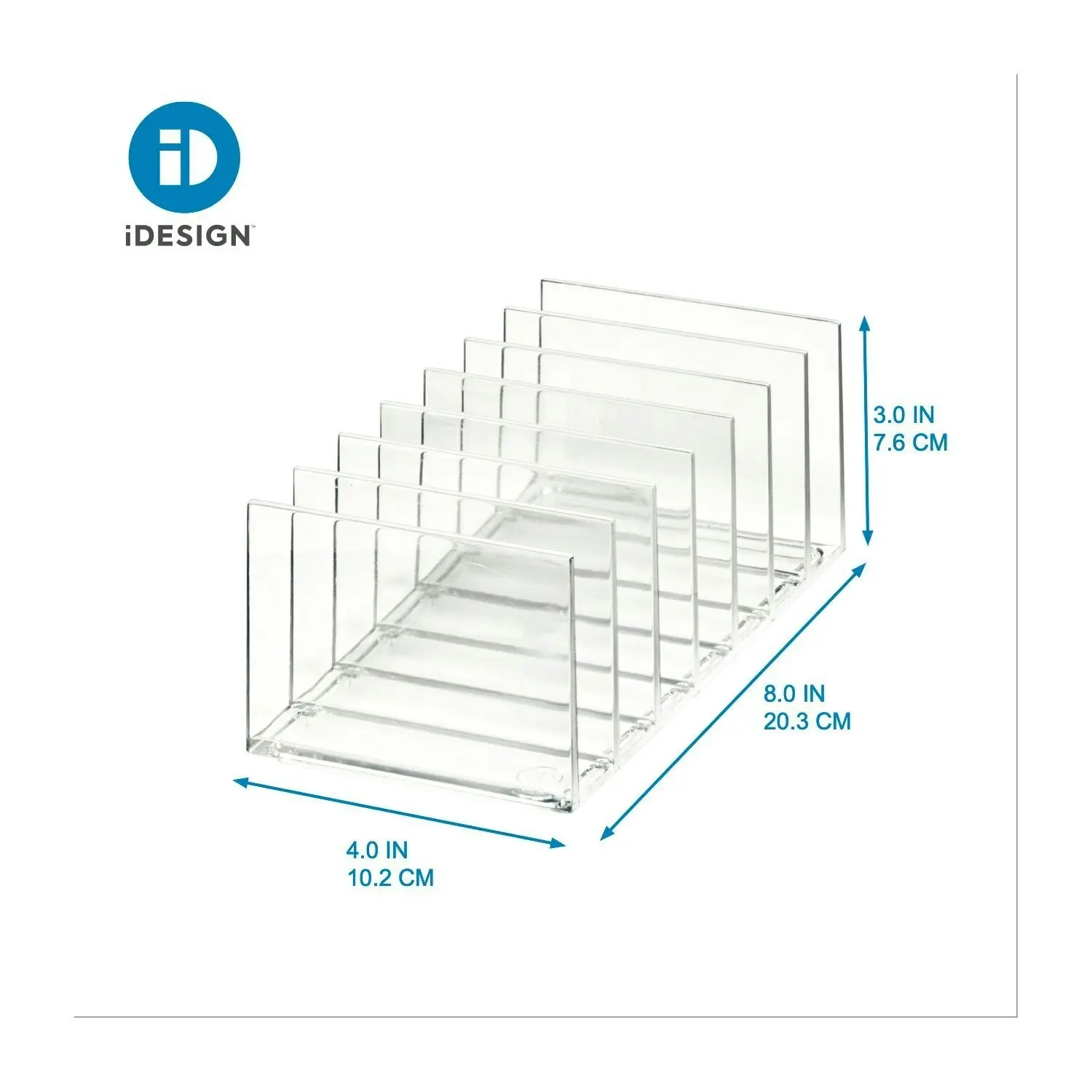 Idesign 20.32cm Cosmetic Palette Station Makeup Organiser Clear/Matte White