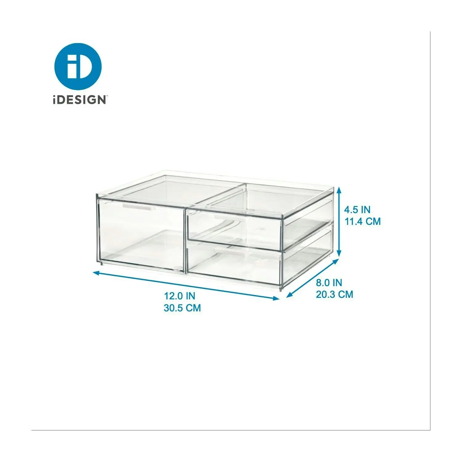 Idesign 20.3x30.5cm 3 Wide Drawer Cosmetic Storage Organizer Makeup Container