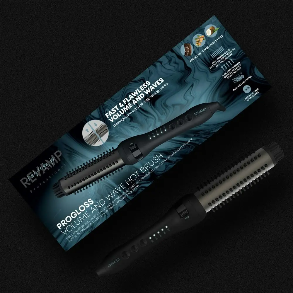 Revamp Professional Hair Progloss Volume & Wave Hot Ceramic Brush