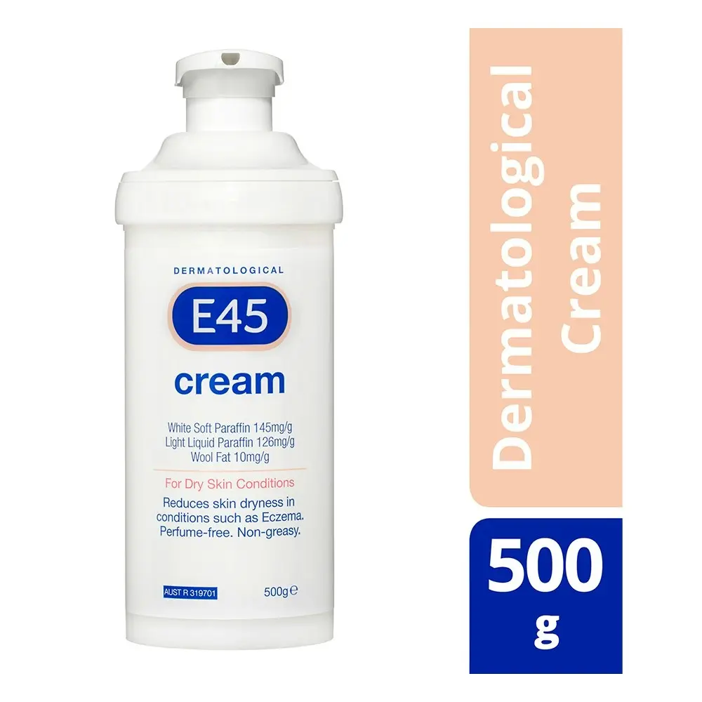 E45 Cream/Care For Dry Skin Pump 500g Body/Hands Non-Greasy/Soothing/Softening