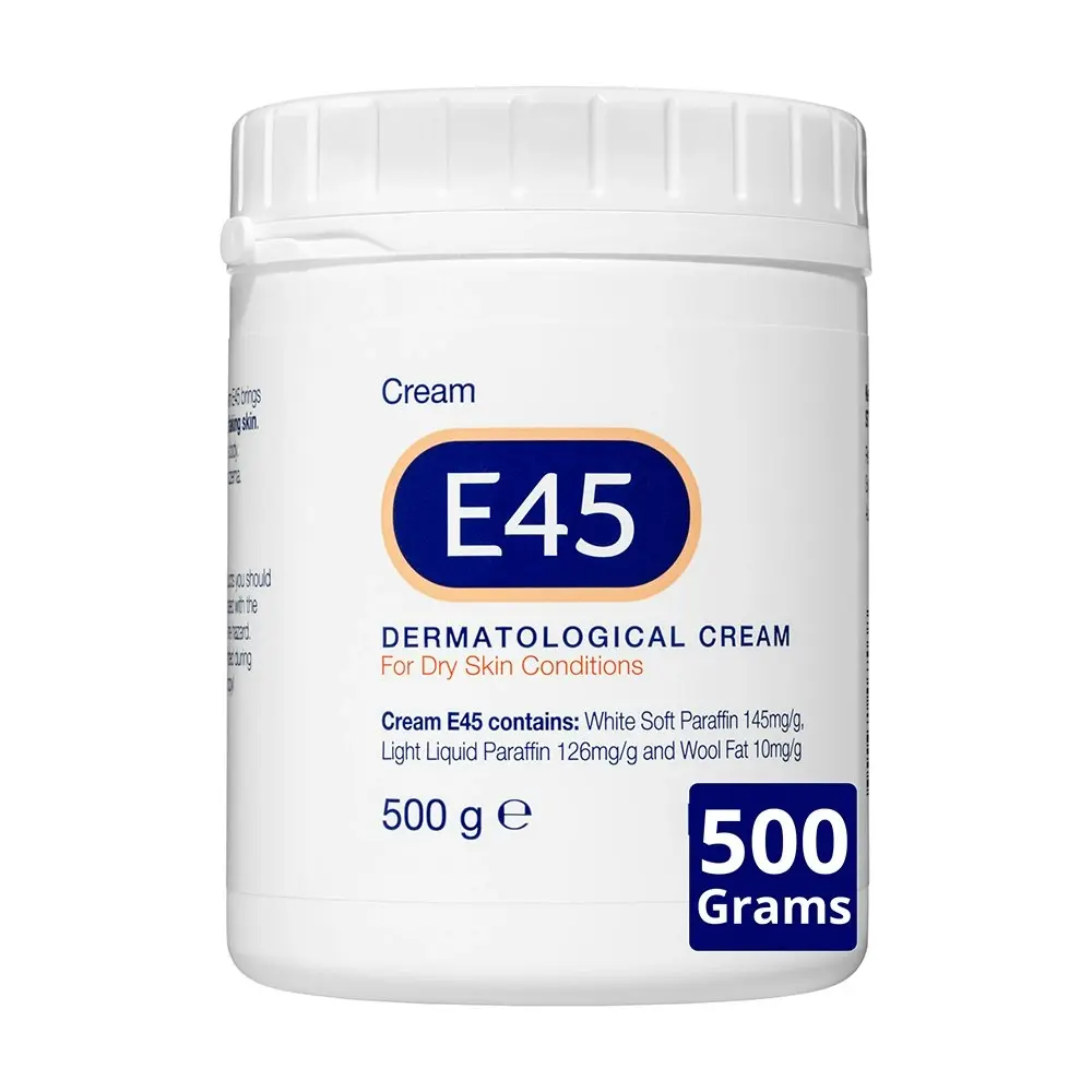 E45 Cream/Care For Dry Skin Tub 500g Body/Hands Non-Greasy/Soothing/Softening