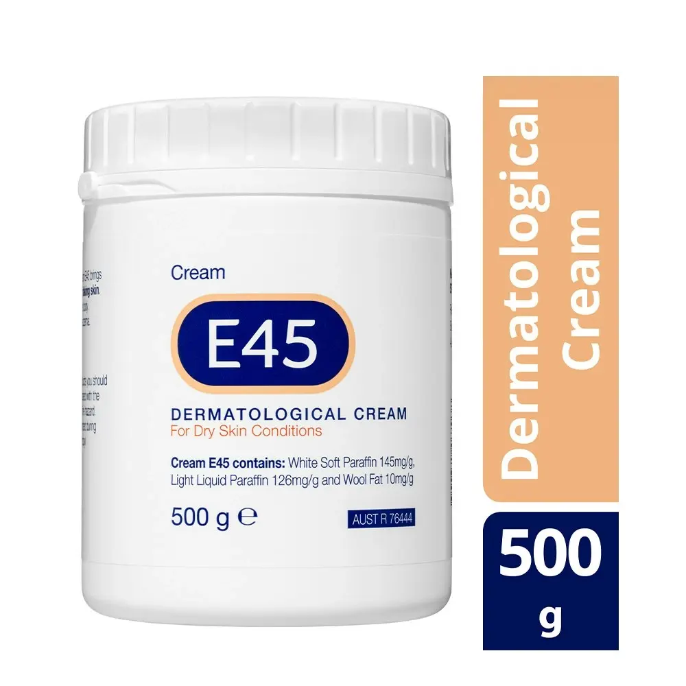 E45 Cream/Care For Dry Skin Tub 500g Body/Hands Non-Greasy/Soothing/Softening