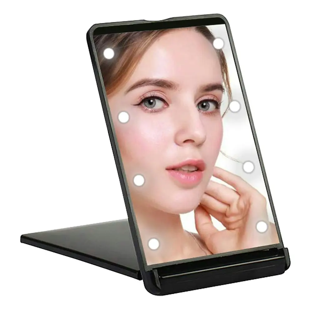 Impressions Compact Portable Travel Beauty Makeup/Cosmetic Mirror w/8 LED Lights