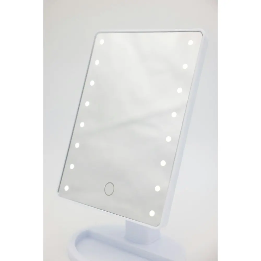 Loraine 16 LED Touch Sensor Adjustable Beauty/Vanity Mirror w/Tray 22x16cm White