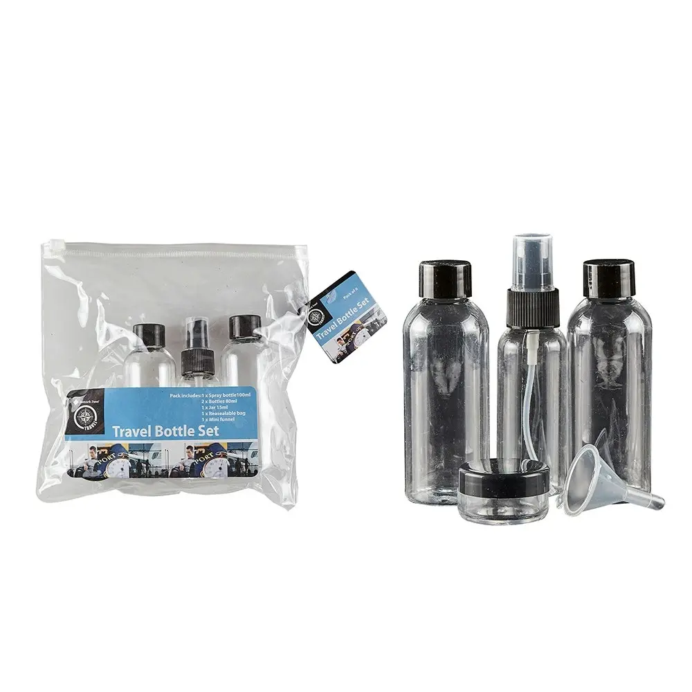 20pc Jemark Travel Lightweight Portable Liquid Bottles Set With Storage Pouch