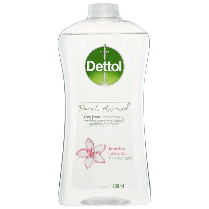 2x Dettol 950ml Hand Wash Jasmine Liquid Refill Parents Approved Washing/Hygiene