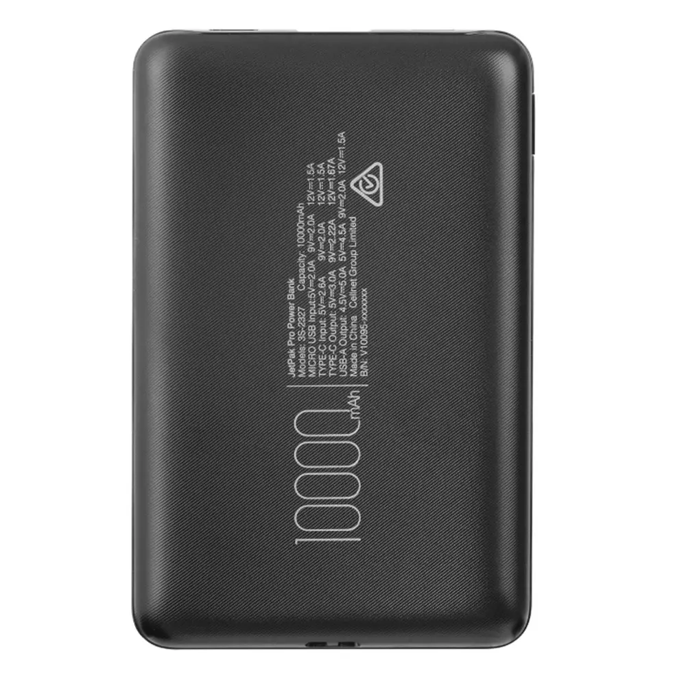 3sixT Jetpak Pro 10000mah LED Pocket Size USB A/C Fast charge Phone Power Bank