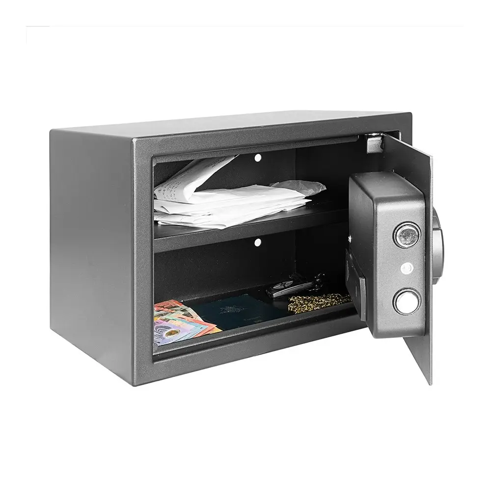 Defence Home Digital Code Security Safe w/Removable Shelf 250x350x250mm - Black