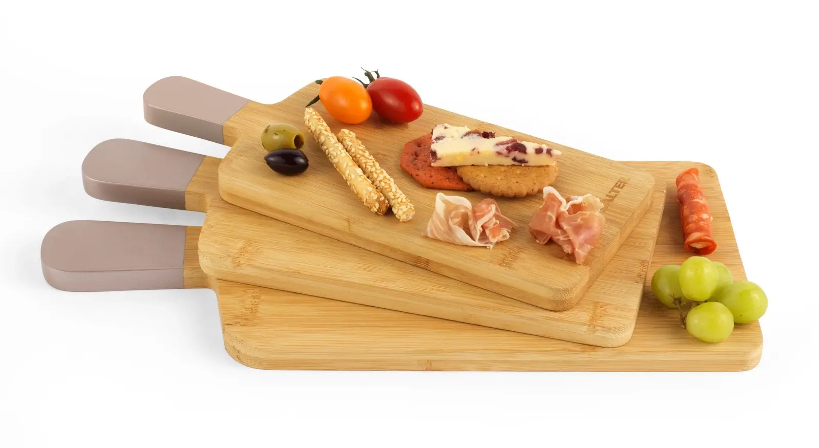 3pc Salter Metallic Food Chop Chopping/Cutting Board Set Champagne Durable