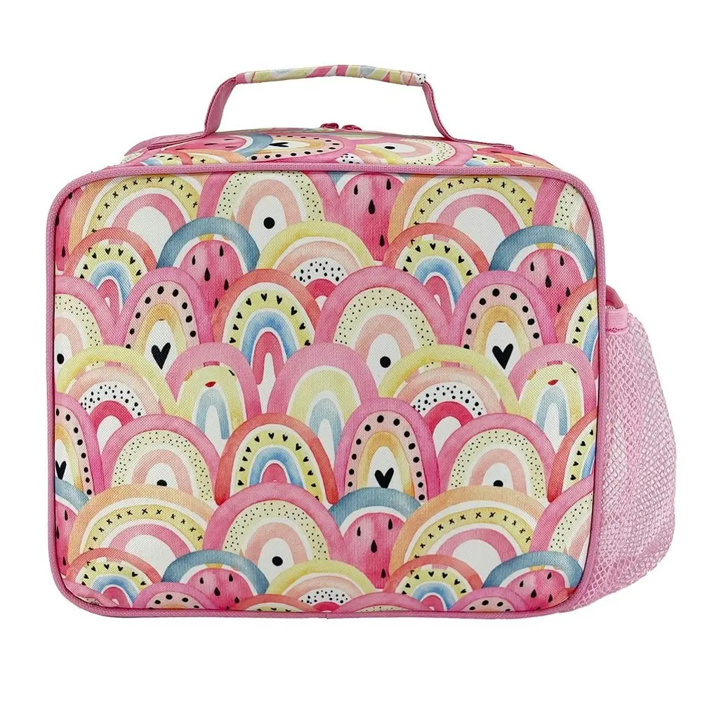 Sachi Style 321 Insulated 26cm Lunch Bag Storage w/ Bottle Holder Boho Rainbows