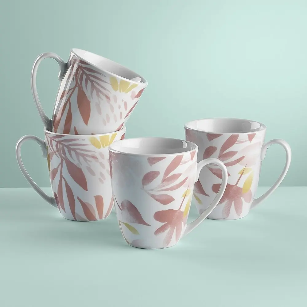 4pc Porto Botany Floral Mugs Porcelain Tea/Coffee Drinking Cup Tableware 280ml