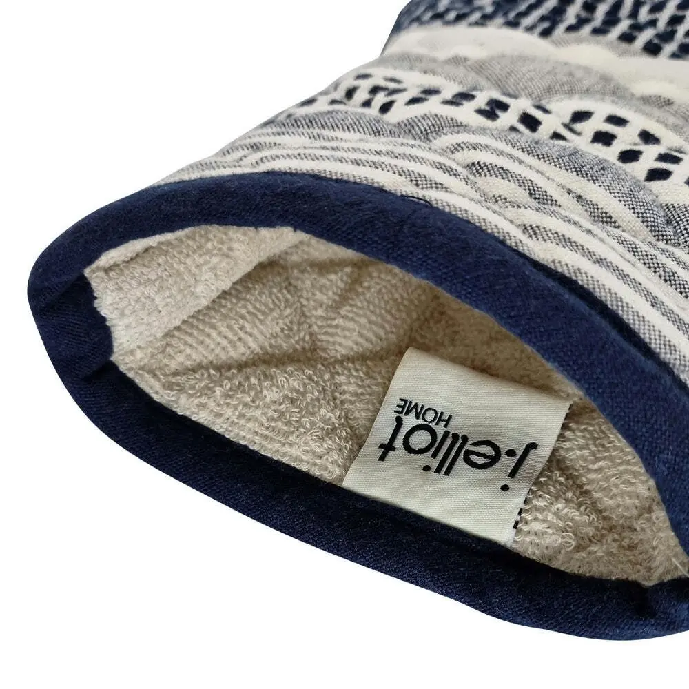 J.Elliot Patrick 19x35cm Oven Mitt Heat Protector Kitchen Cook Gloves Navy/Grey