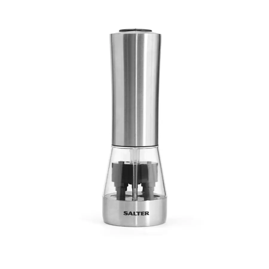 Salter Dual Electric Salt & Pepper Food Cooking/Seasoning Mill Stainless Steel