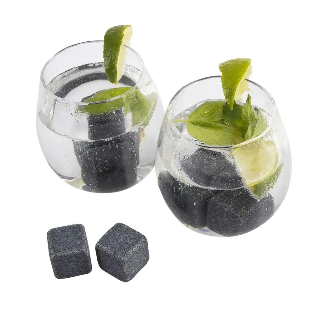 10pc Bartender Gin Cocktail Clear Glasses/Stones/Storage Bag/Tongs Barware Set