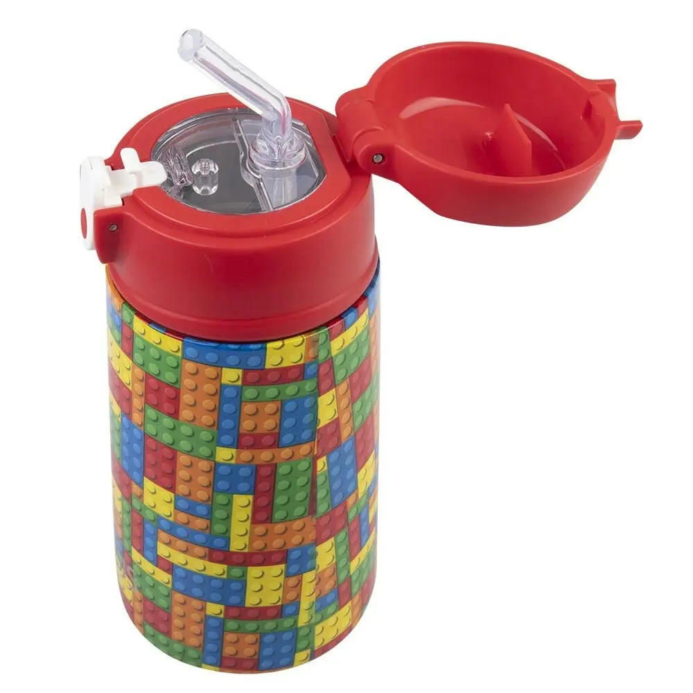 Oasis Double Wall Insulated Kids 400ml Drinking Bottle Stainless Steel Bricks