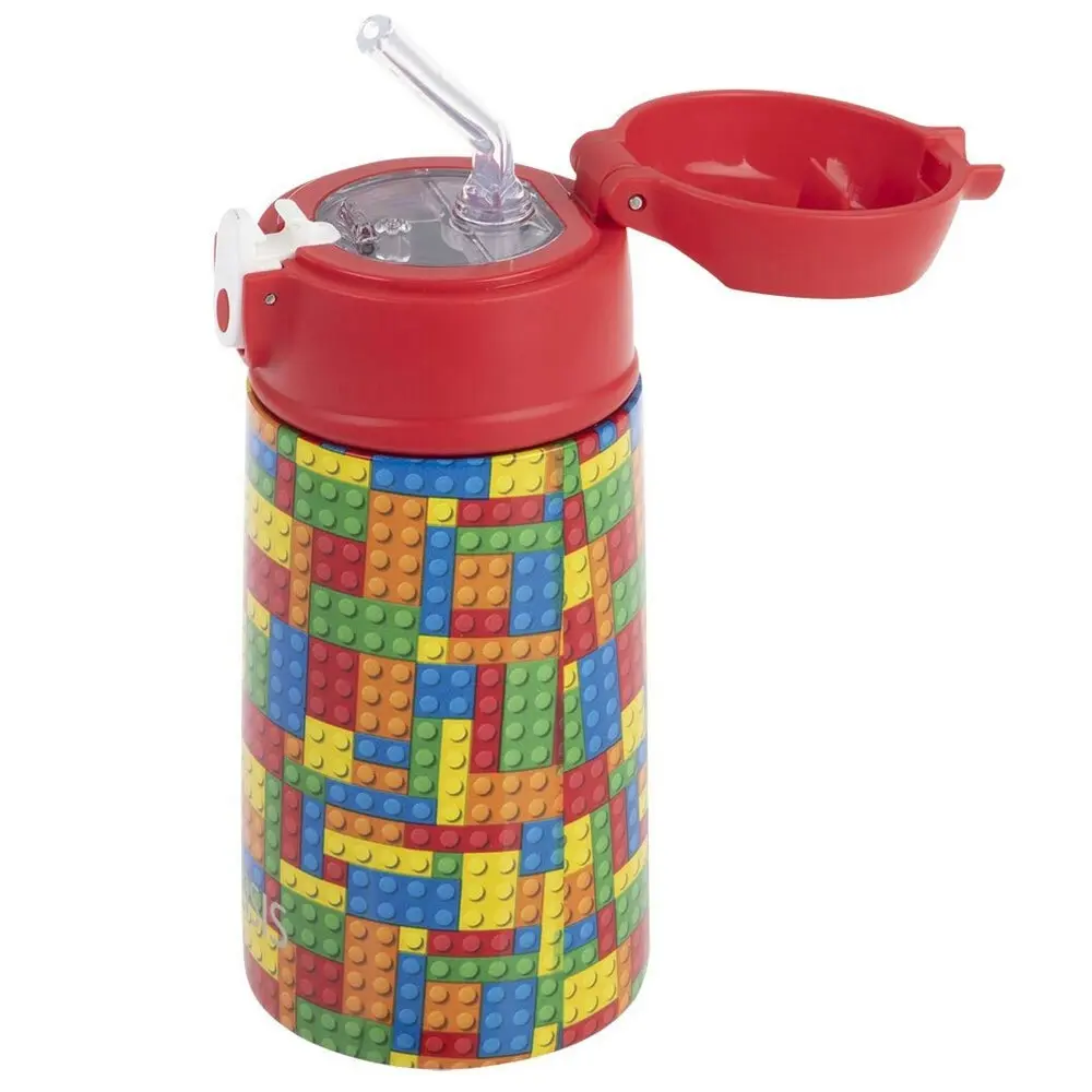 Oasis Double Wall Insulated Kids 400ml Drinking Bottle Stainless Steel Bricks